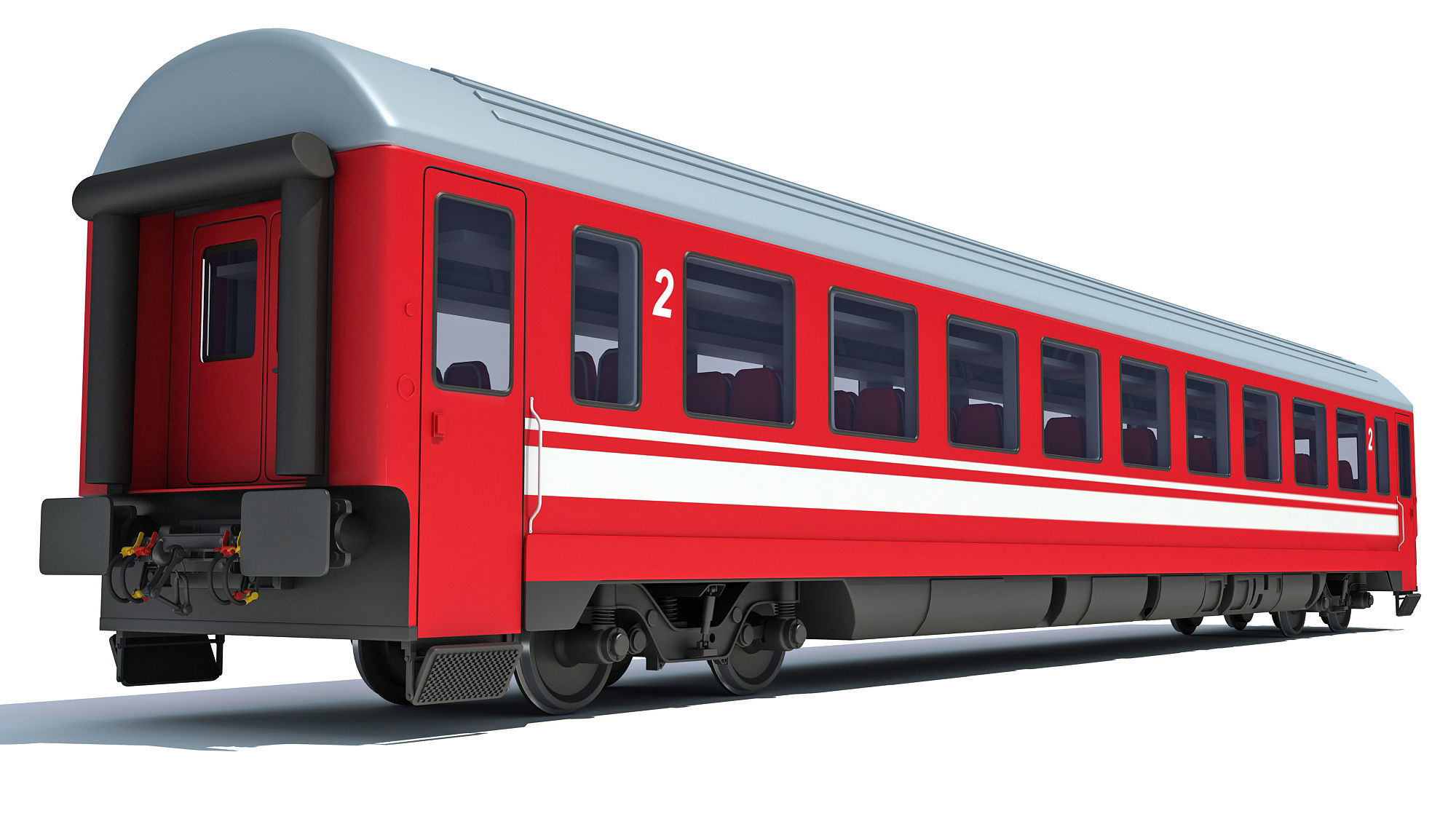 Train Passenger Car V11 3D model_6