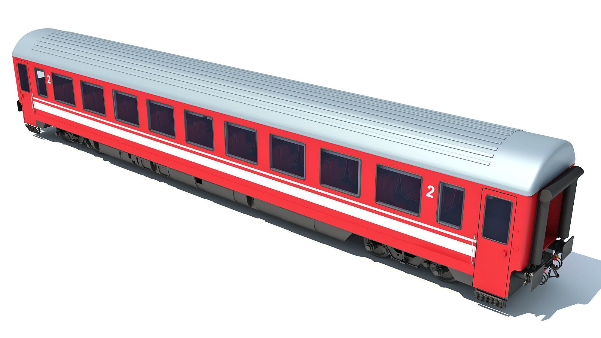 Train Passenger Car V11 3D model_4