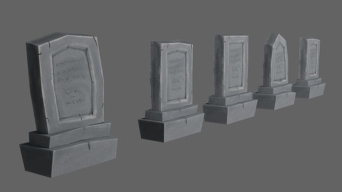 tombstones Low-poly 3D model