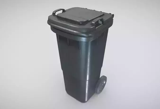 Black Plastic Waste Bin 60 Liters 945x360x448