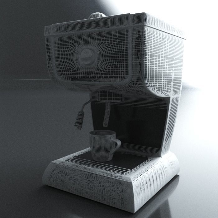 Simple Espresso Machine or Coffee Maker 3D model_1