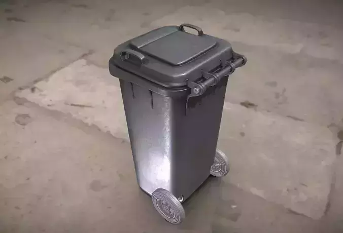 Black Plastic Waste Bin 120 Liters 945x393x480