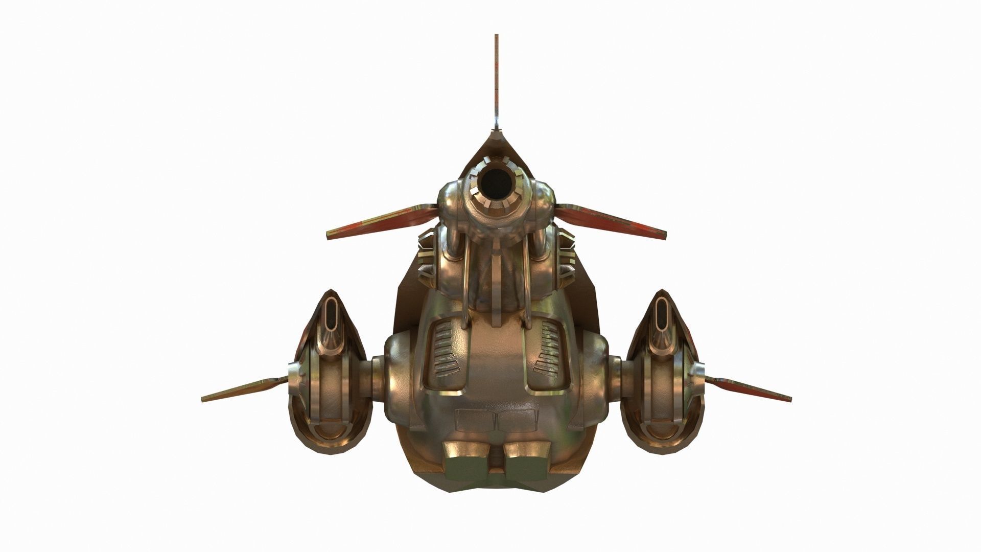 Small Spaceship   Low-poly 3D model_6