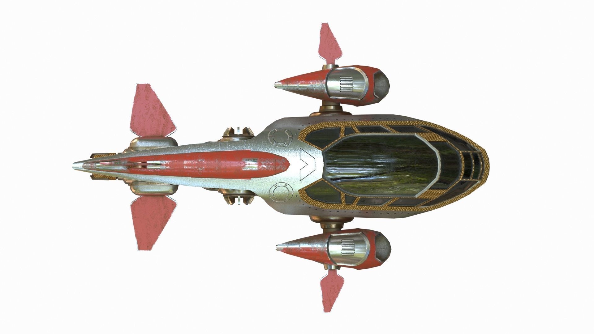 Small Spaceship   Low-poly 3D model_3