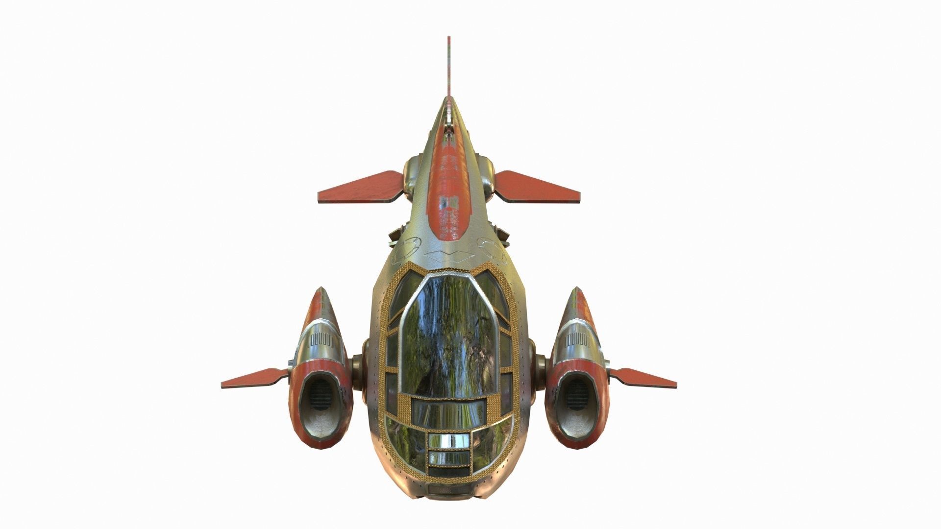 Small Spaceship   Low-poly 3D model_5