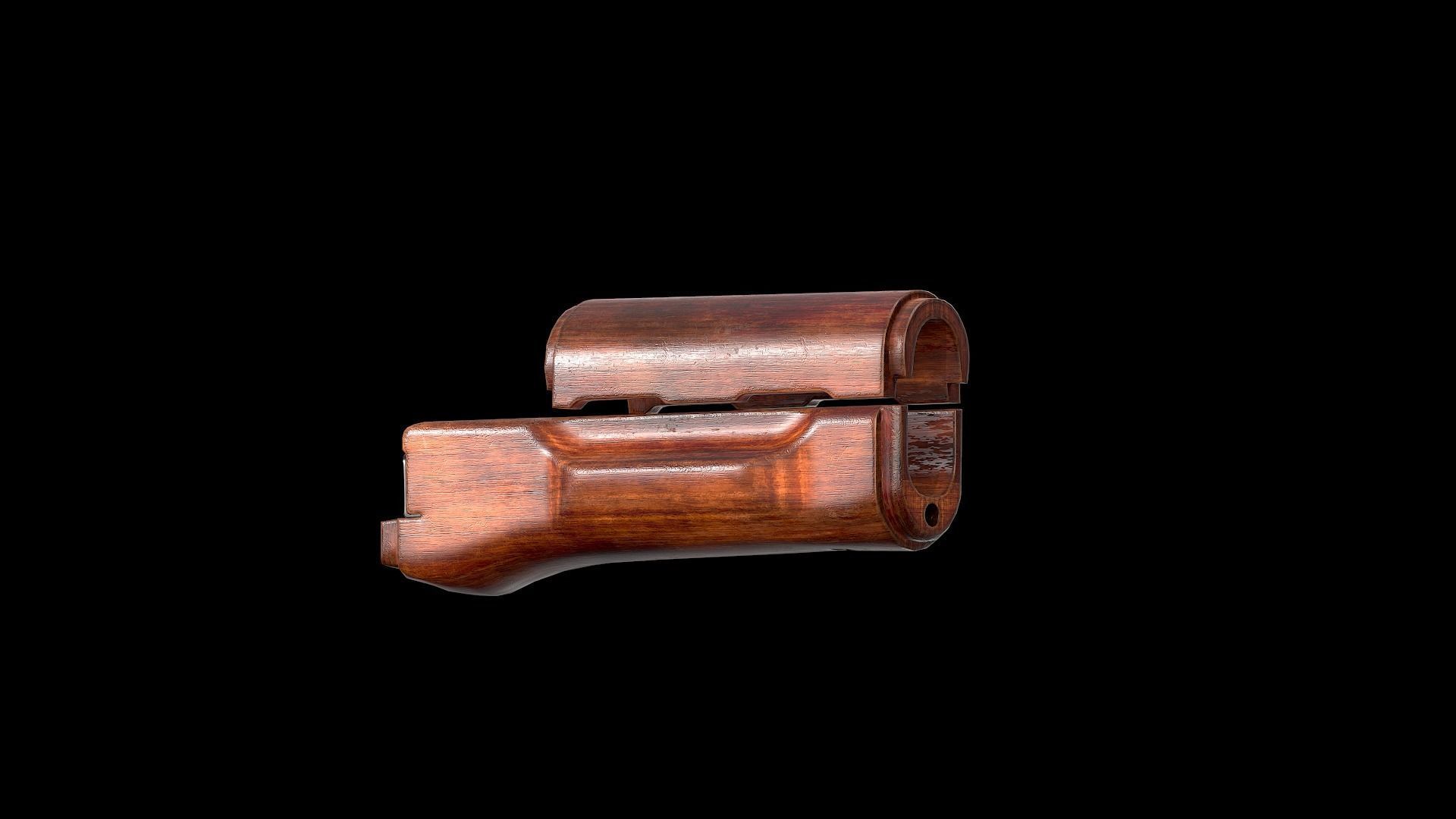 AK - Handguard - AK74 Wood Std Low-poly 3D model_5