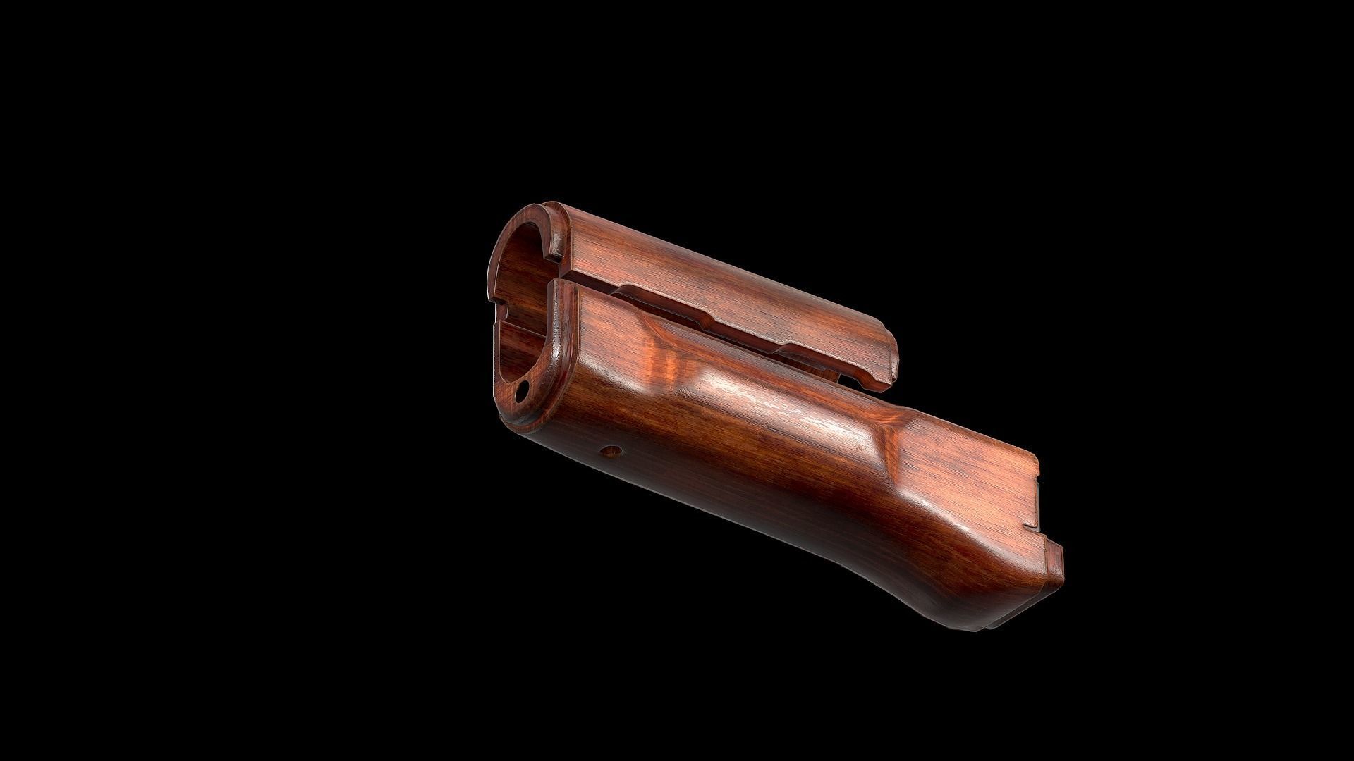 AK - Handguard - AK74 Wood Std Low-poly 3D model_4