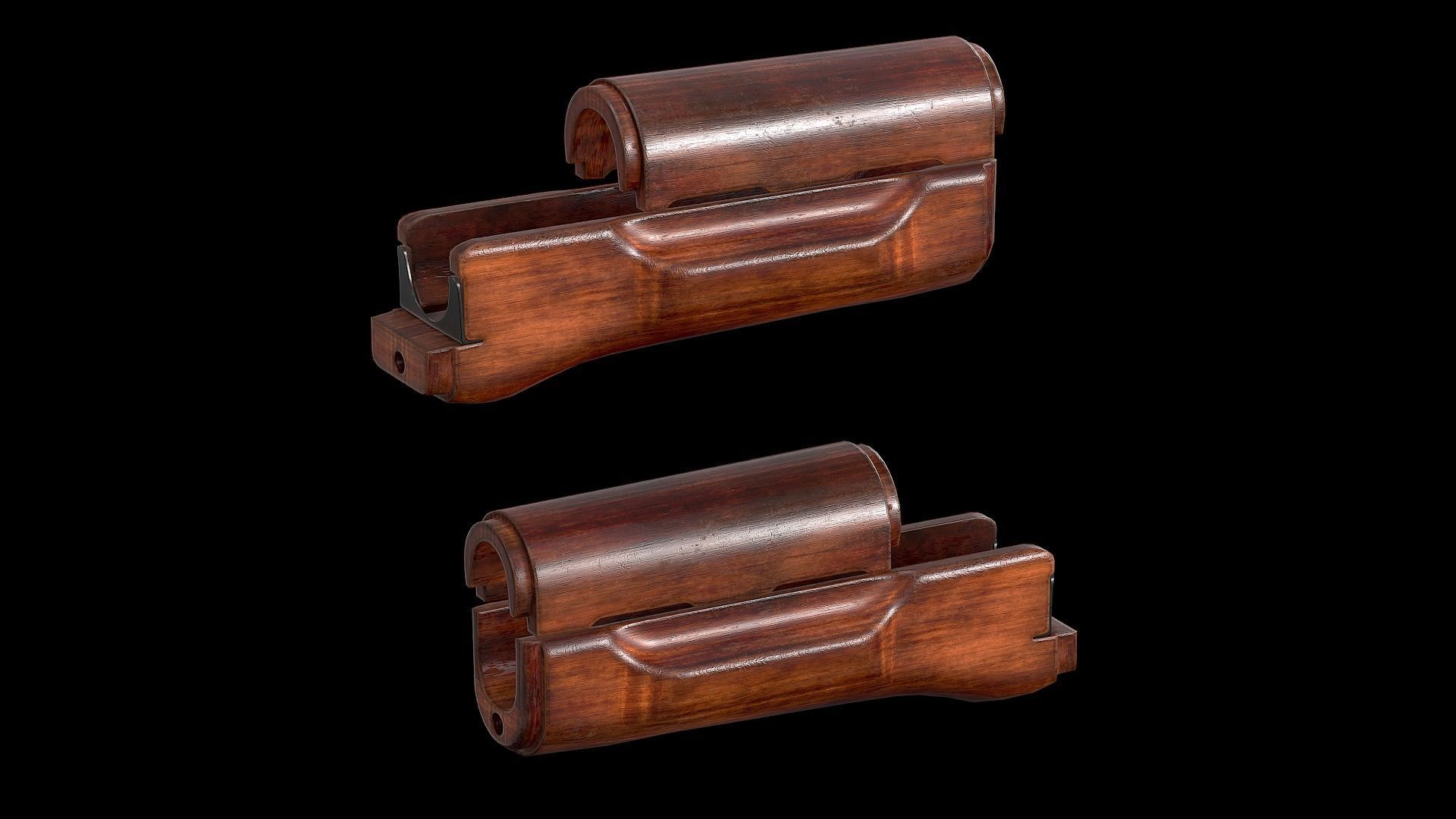 AK - Handguard - AK74 Wood Std Low-poly 3D model_9