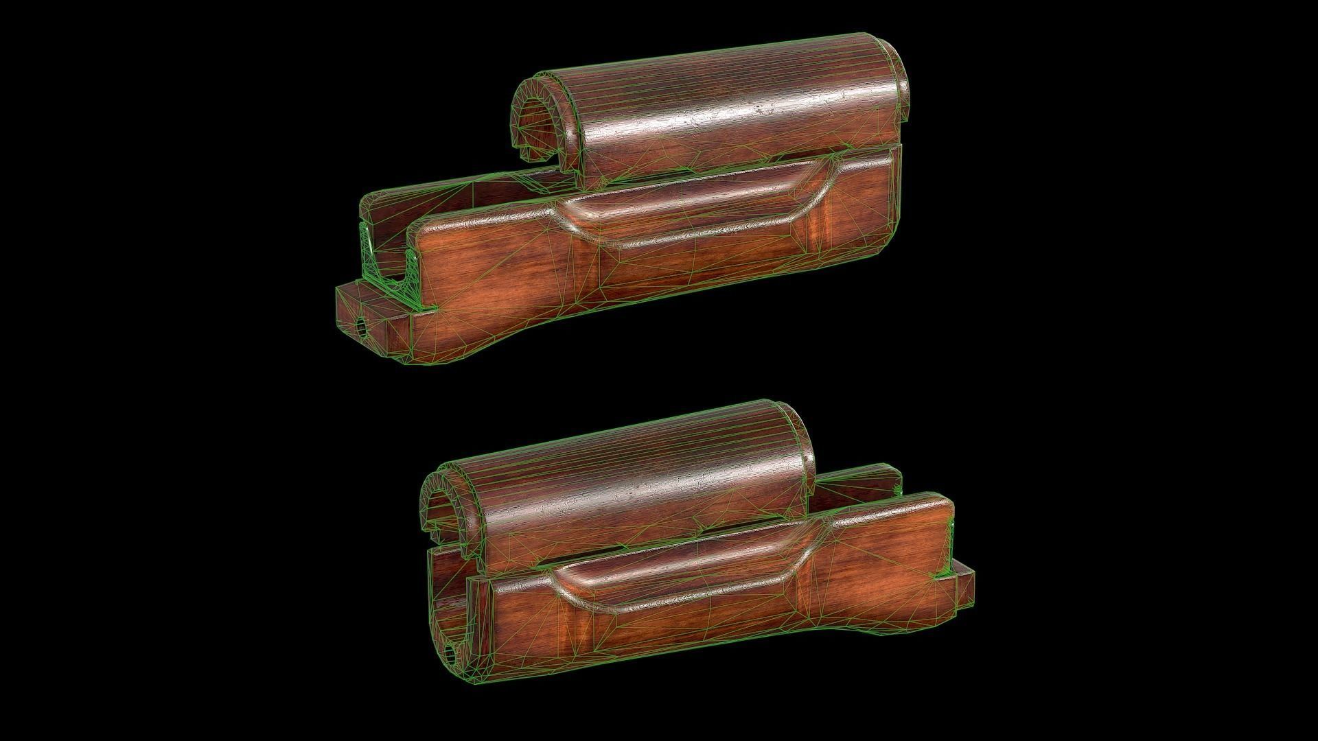 AK - Handguard - AK74 Wood Std Low-poly 3D model_8