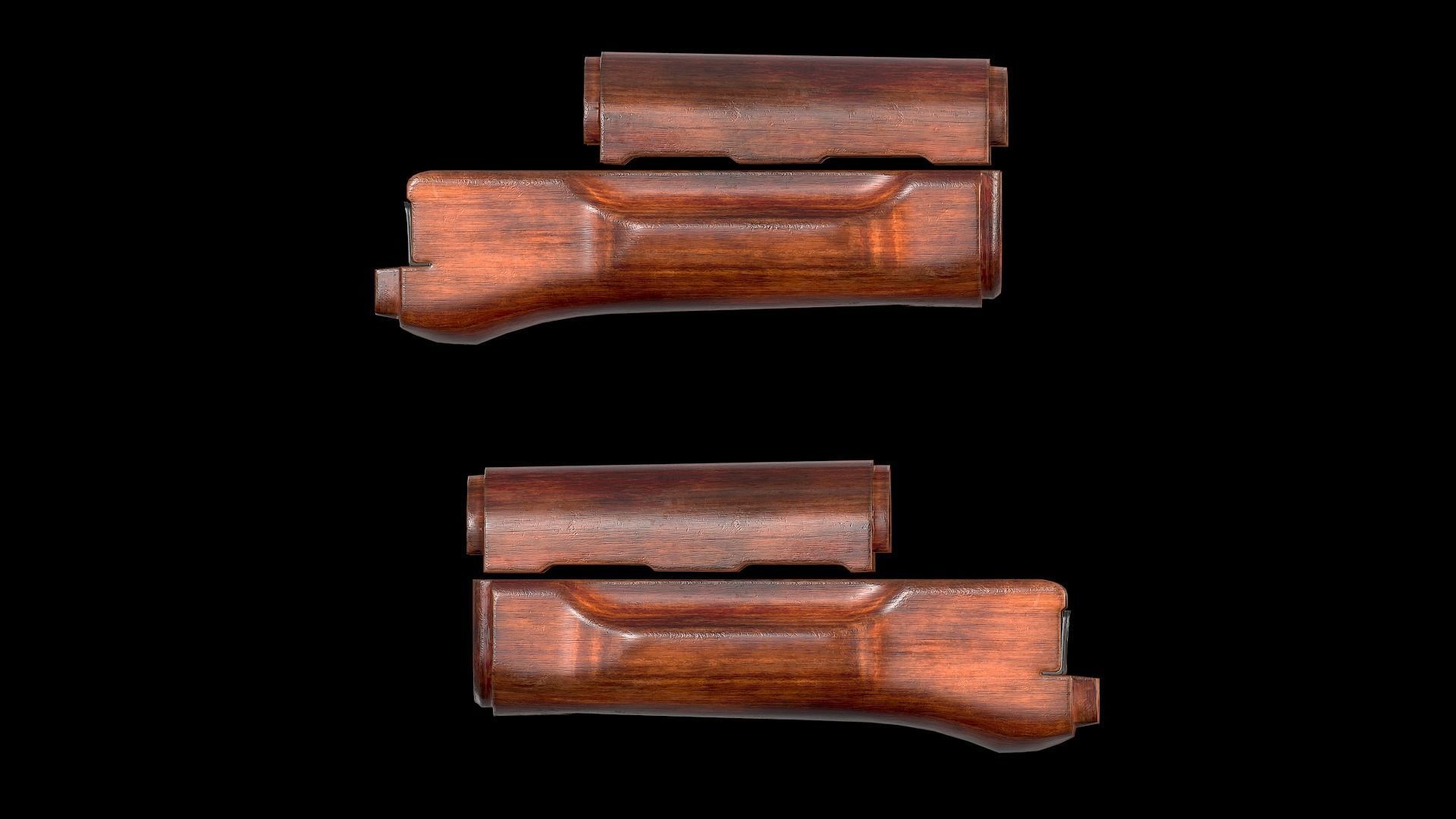 AK - Handguard - AK74 Wood Std Low-poly 3D model_10