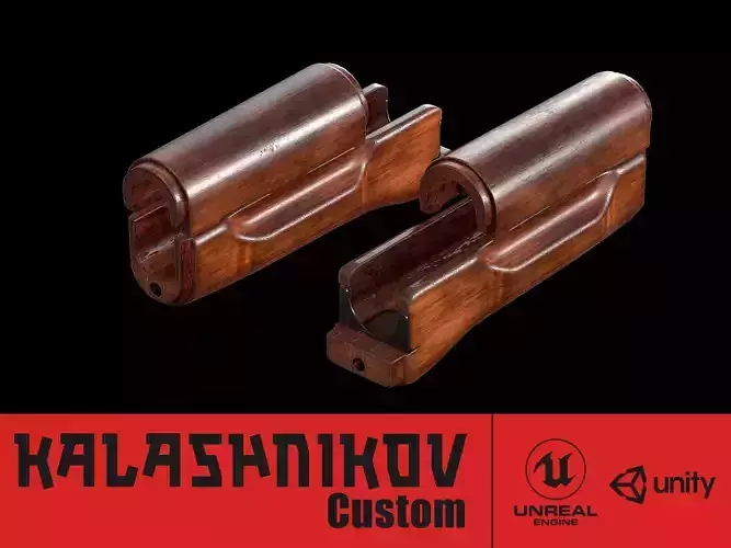 AK - Handguard - AK74 Wood Std Low-poly 3D model