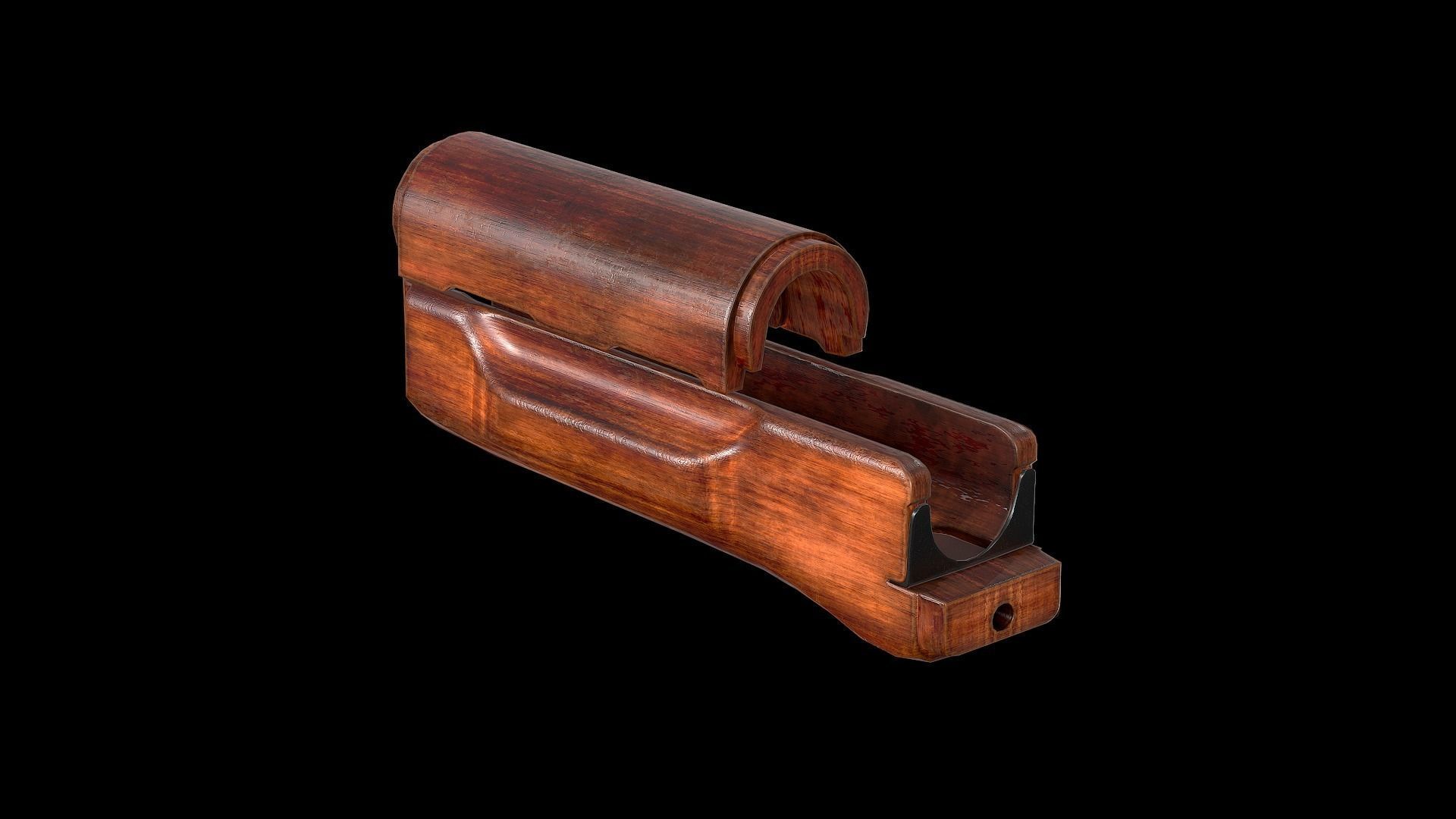 AK - Handguard - AK74 Wood Std Low-poly 3D model_3