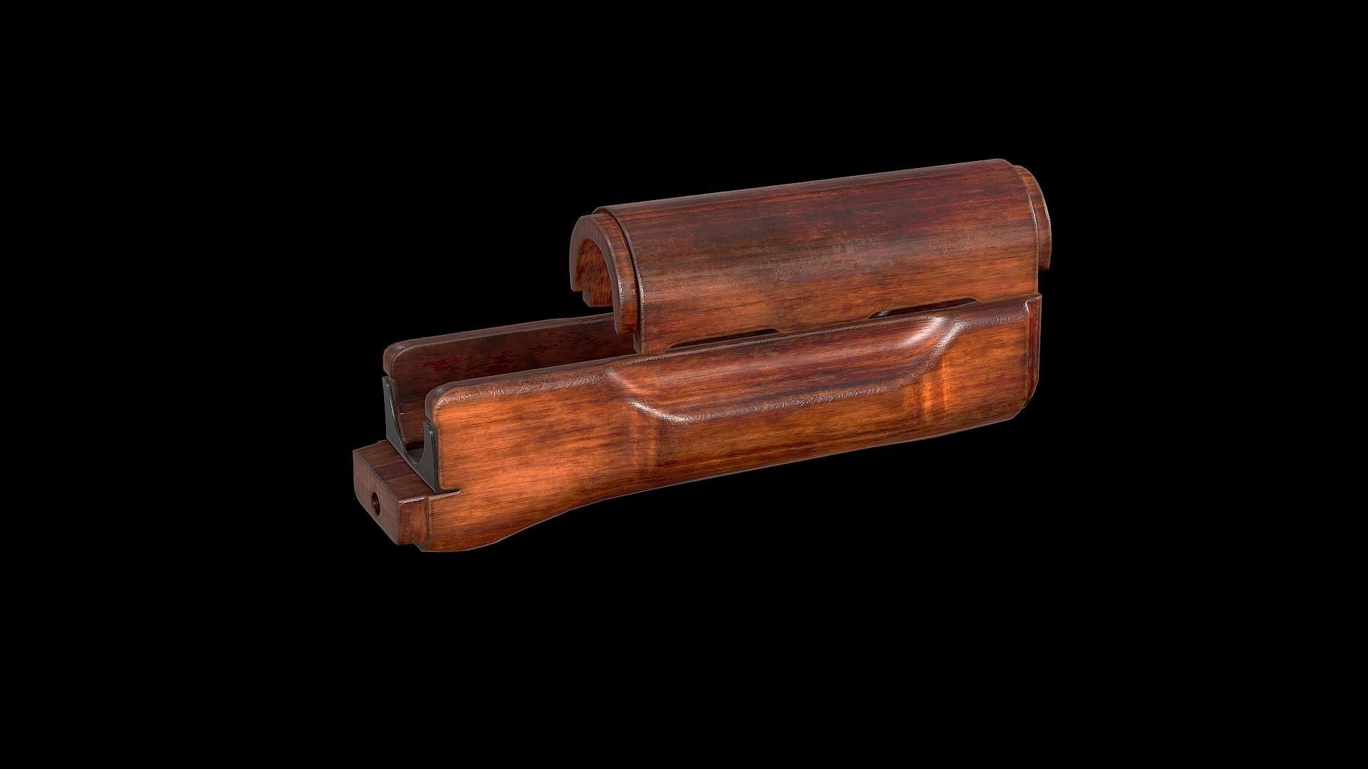 AK - Handguard - AK74 Wood Std Low-poly 3D model_2