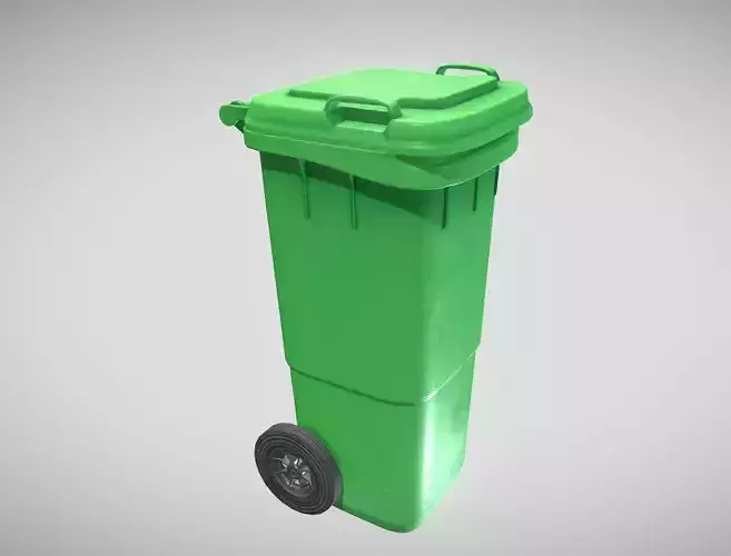 Green Plastic Waste Bin 60 Liters 945x360x448