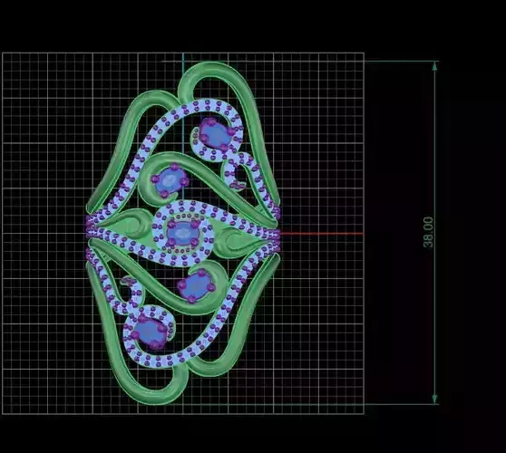 Ring diamond gold silver 3d print model