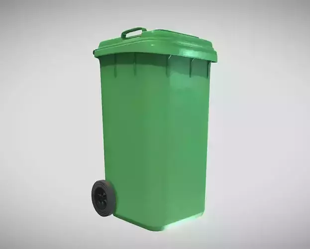 Green Plastic Waste Bin 240 Liters 1075x515x582