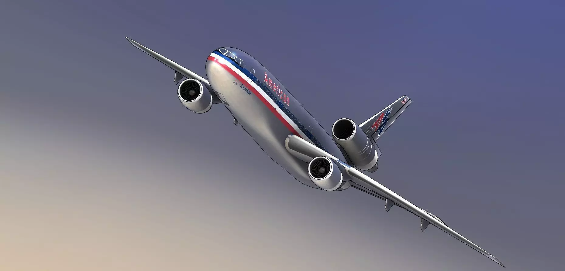 DC-10 american airlines boeing - american airlines boeing - a... 3D model
