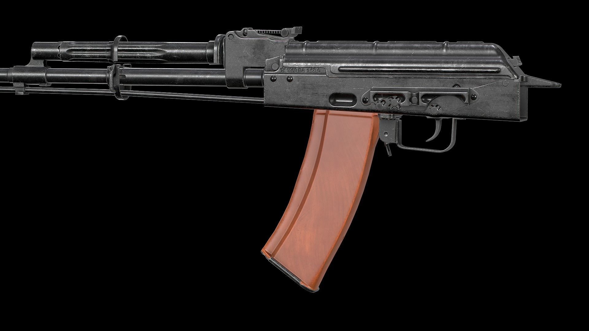 AK - Magazine - AK74 Bakelite Std Low-poly 3D model_13
