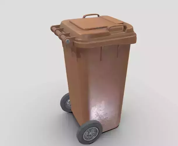 Brown plastic waste bin 240 liters 1075x515x582