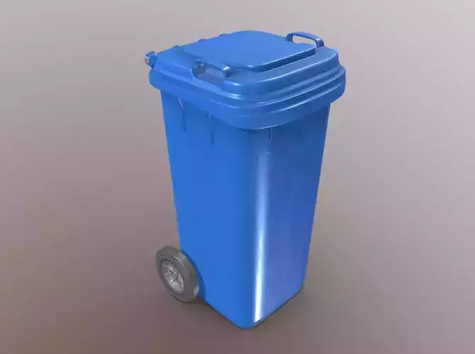 Plastic Waste Bin Blue 120 Liters 936x550x482