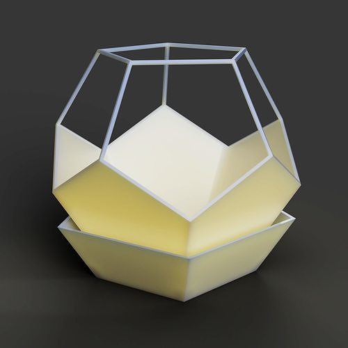 Flower pot dodecahedron with saucer base Free 3D print model