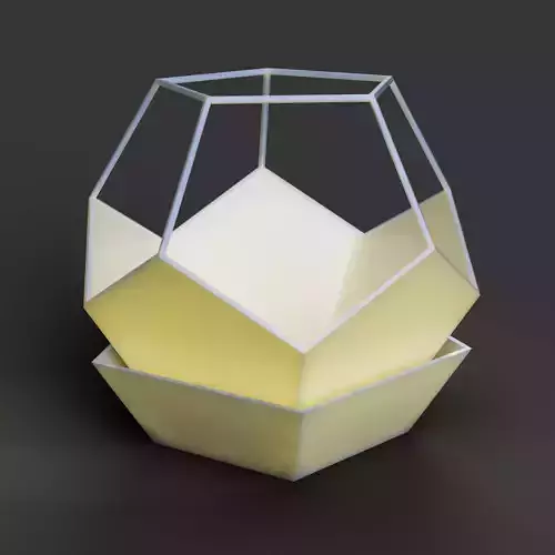 Flower pot dodecahedron with saucer base