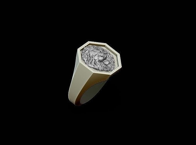 Lion ring 3D print model