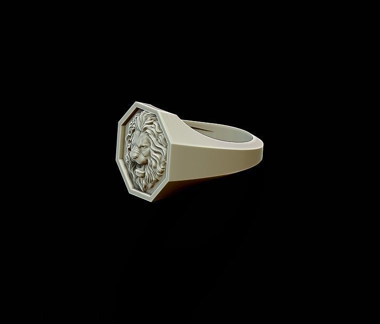 Lion ring 3D print model_2