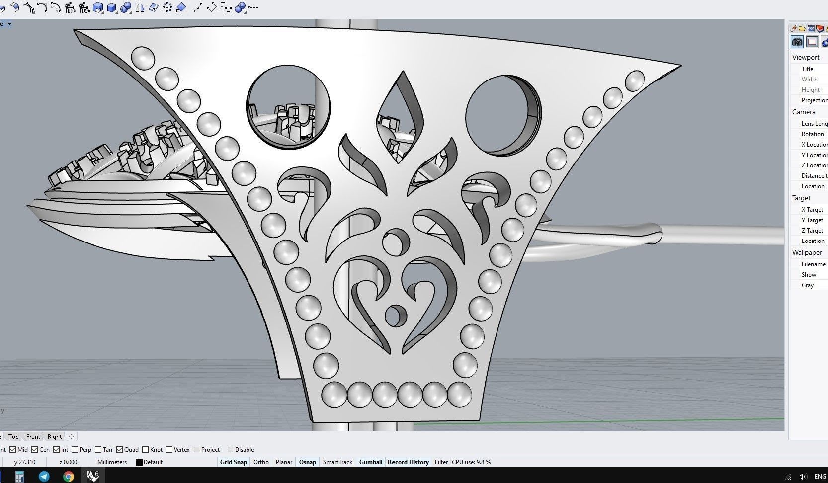 Unique Ring made with the Rhinoceros with a love for women 3D print model_28