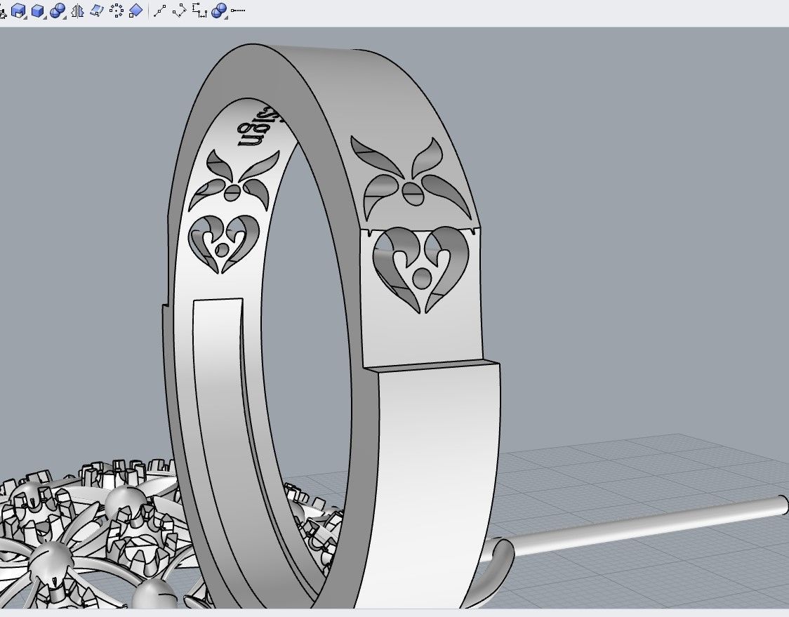 Unique Ring made with the Rhinoceros with a love for women 3D print model_9