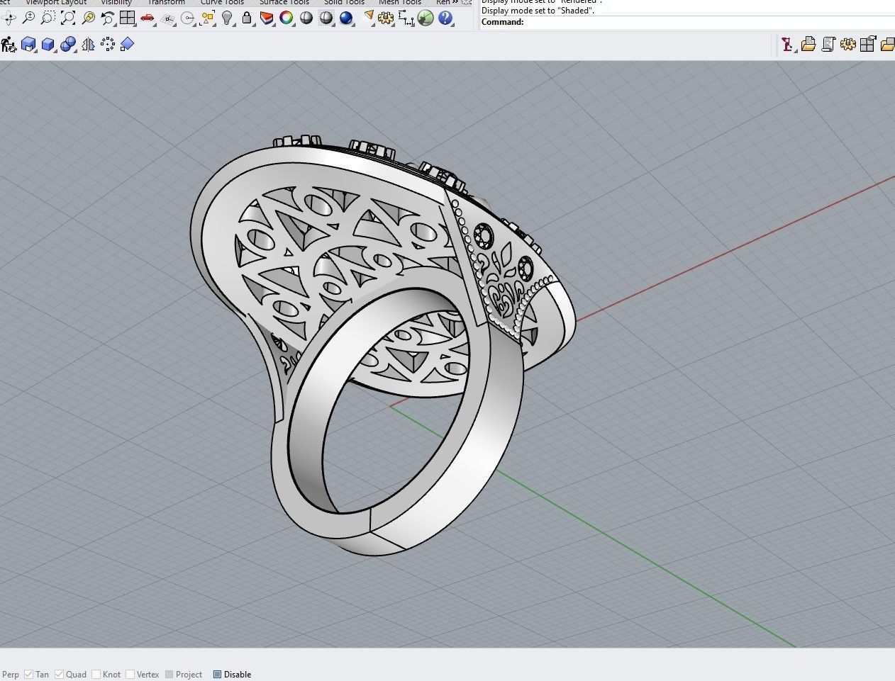 Unique Ring made with the Rhinoceros with a love for women 3D print model_2