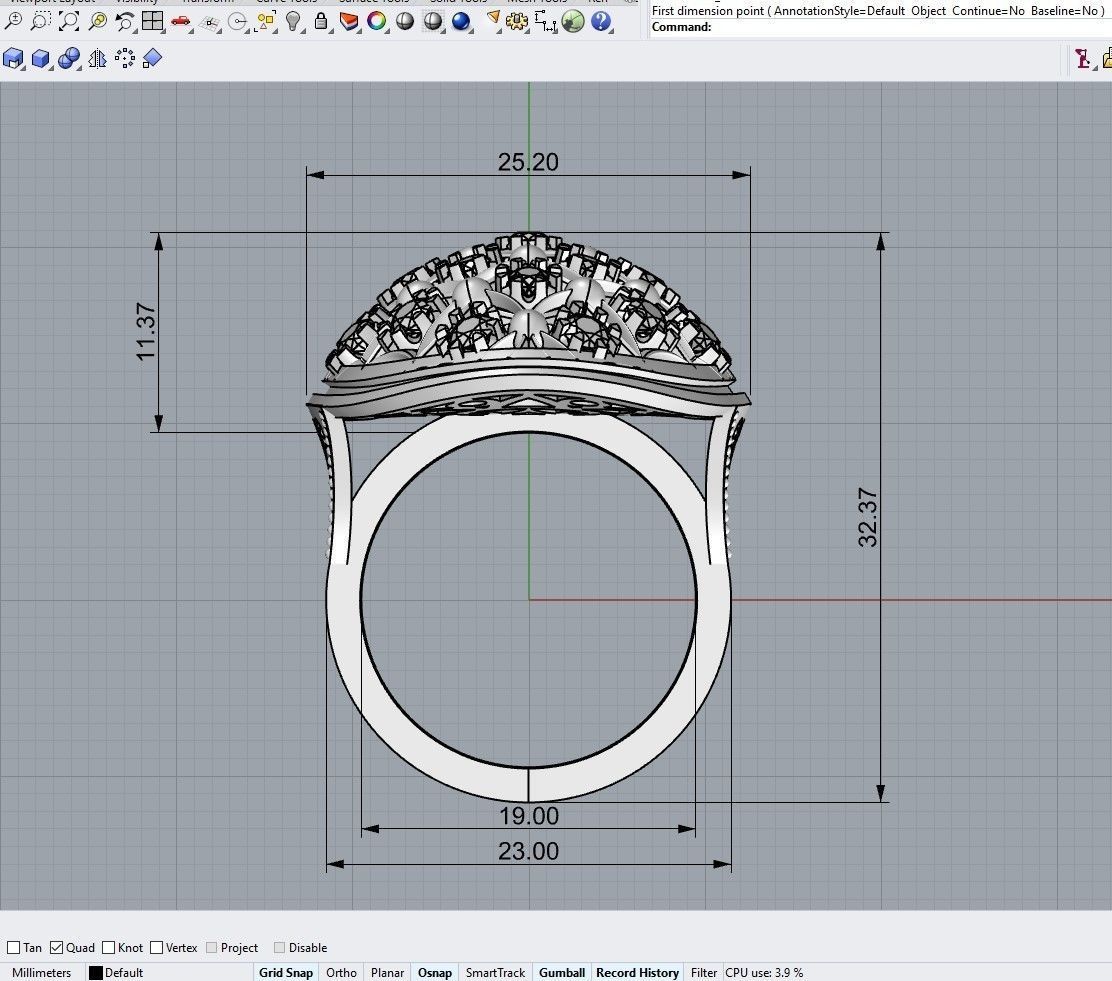 Unique Ring made with the Rhinoceros with a love for women 3D print model_7