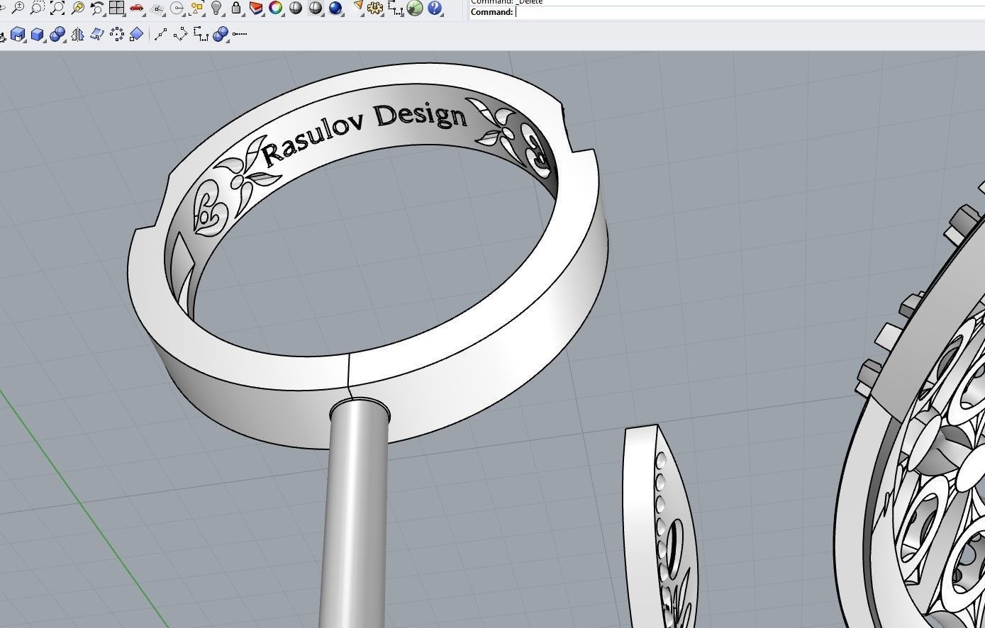 Unique Ring made with the Rhinoceros with a love for women 3D print model_17