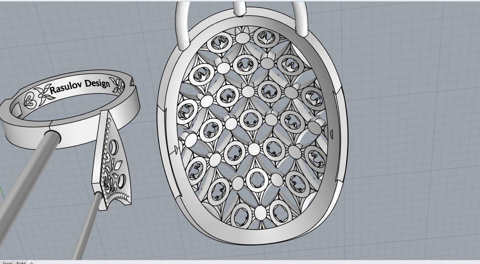 Unique Ring made with the Rhinoceros with a love for women 3D print model_35