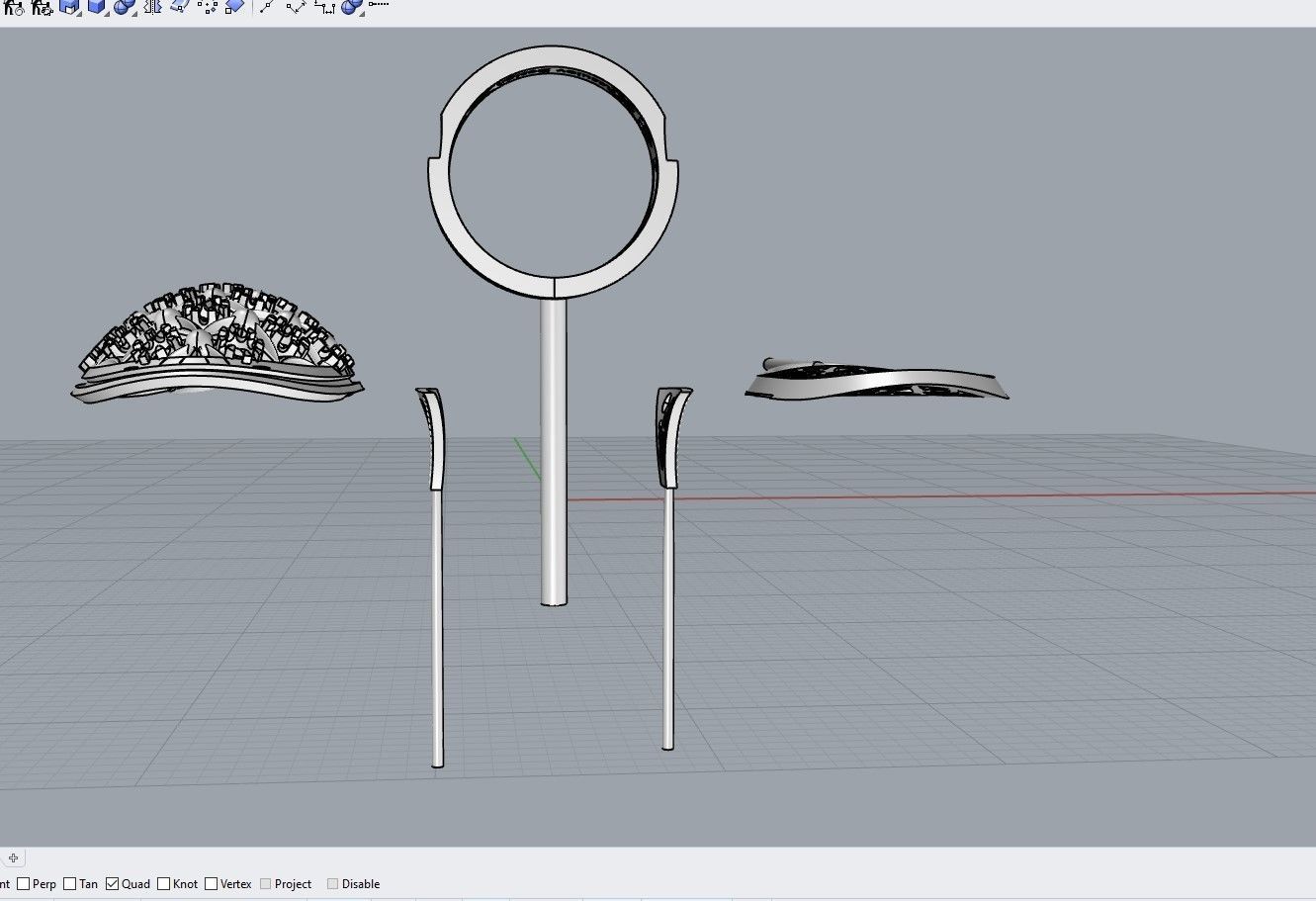 Unique Ring made with the Rhinoceros with a love for women 3D print model_10