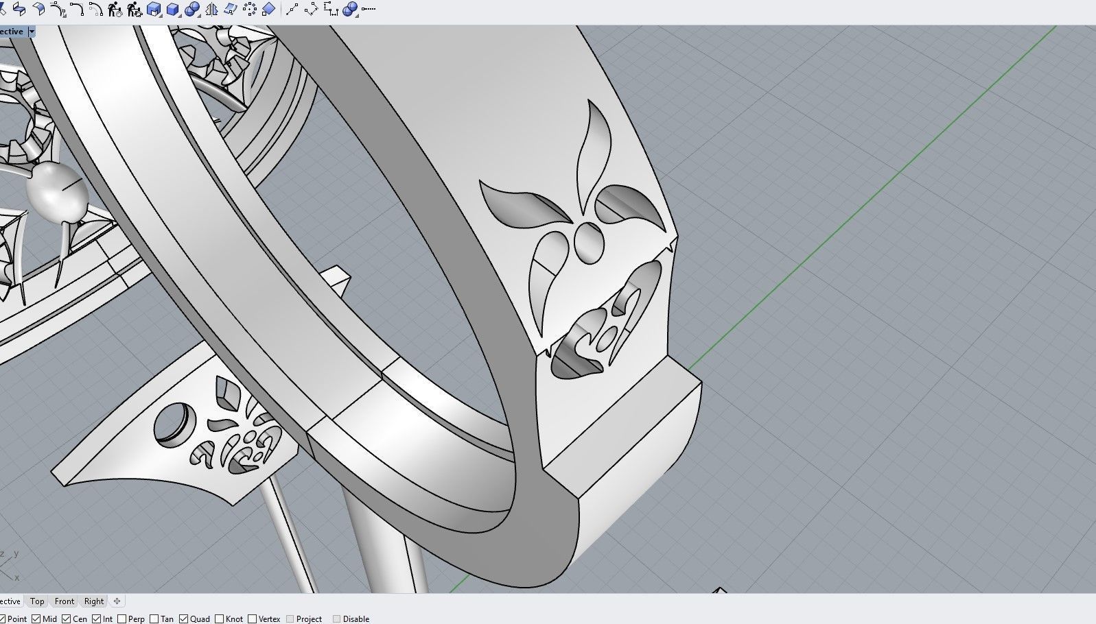 Unique Ring made with the Rhinoceros with a love for women 3D print model_34