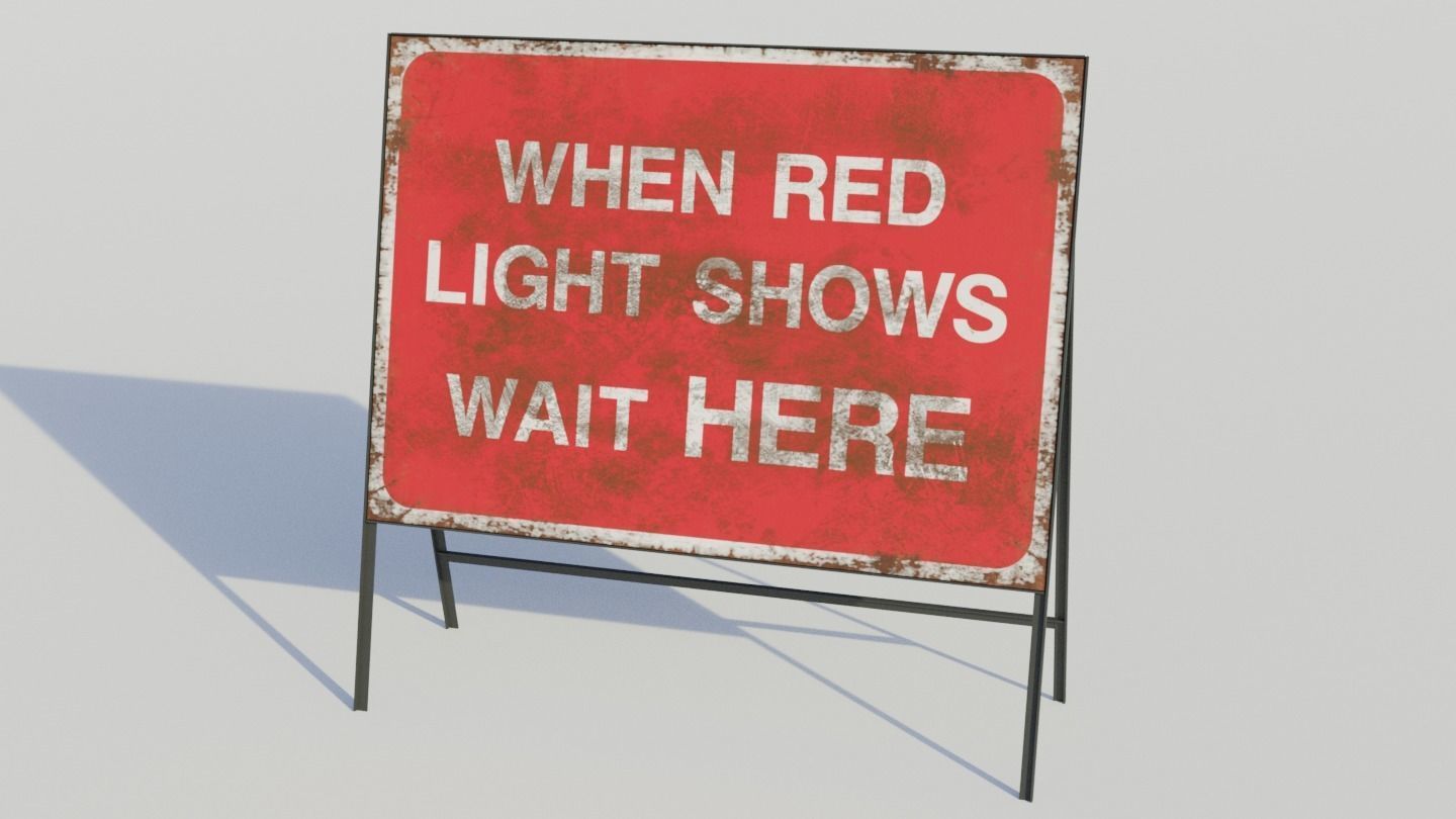 Temporary Traffic Sign - Low-poly PBR Low-poly 3D model_7