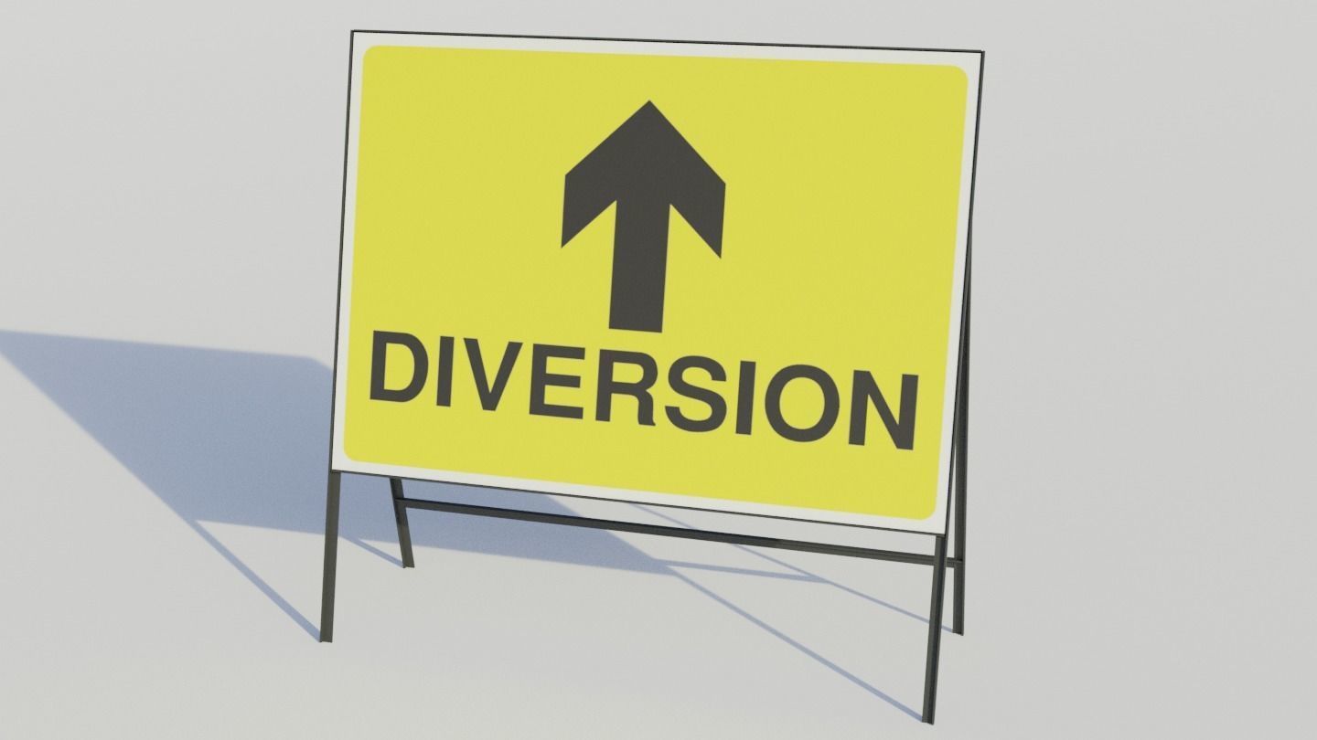 Temporary Traffic Sign - Low-poly PBR Low-poly 3D model_10