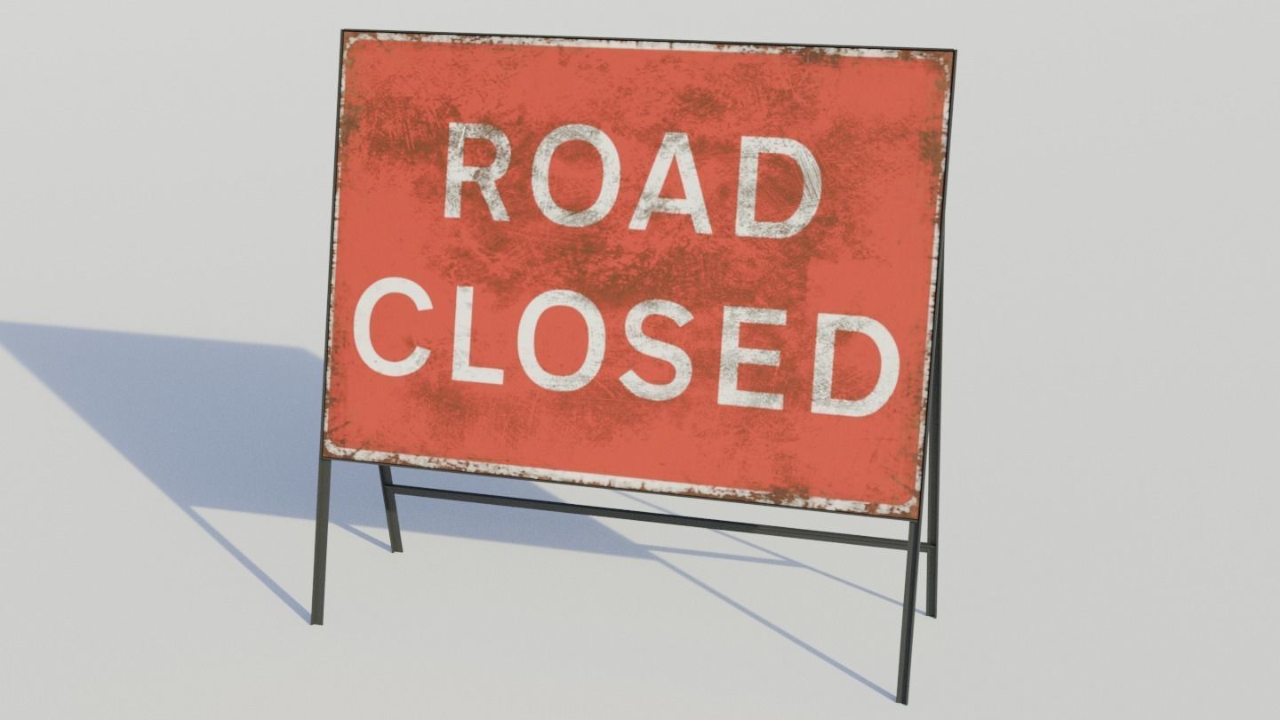 Temporary Traffic Sign - Low-poly PBR Low-poly 3D model_9