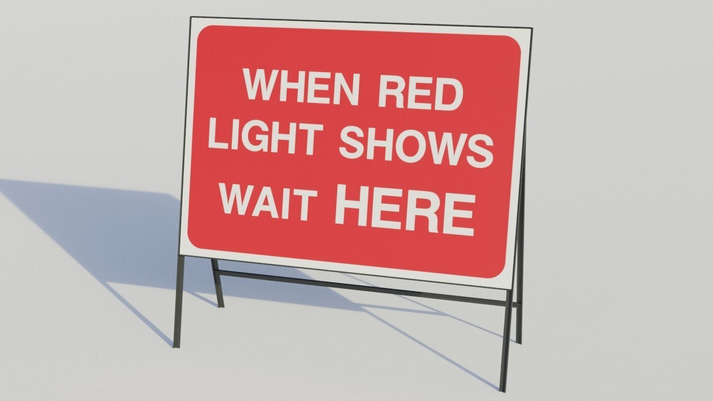 Temporary Traffic Sign - Low-poly PBR Low-poly 3D model_13
