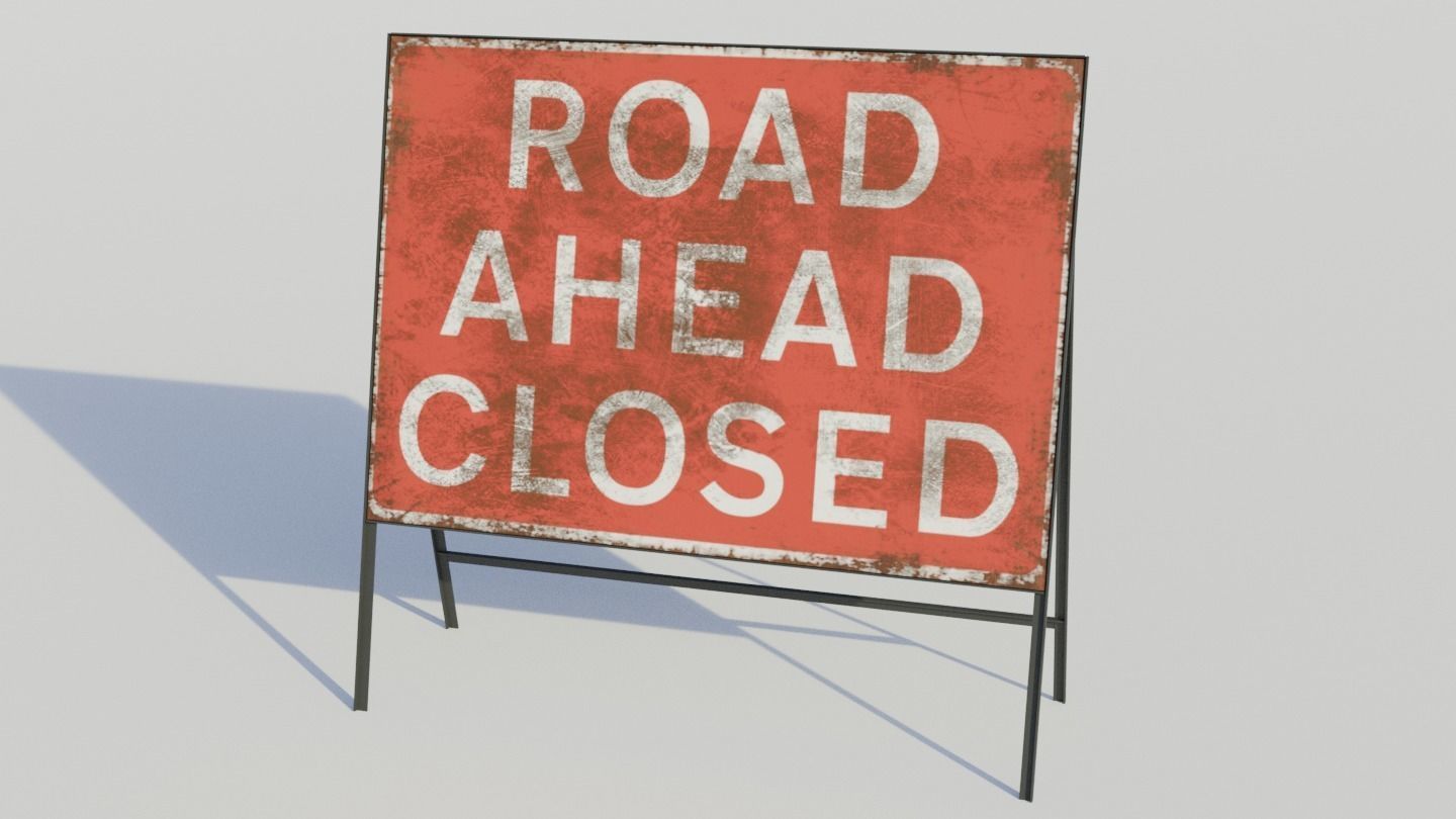 Temporary Traffic Sign - Low-poly PBR Low-poly 3D model_8