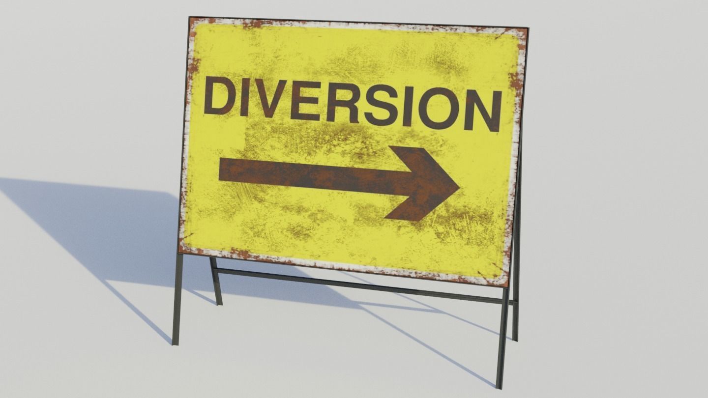 Temporary Traffic Sign - Low-poly PBR Low-poly 3D model_6