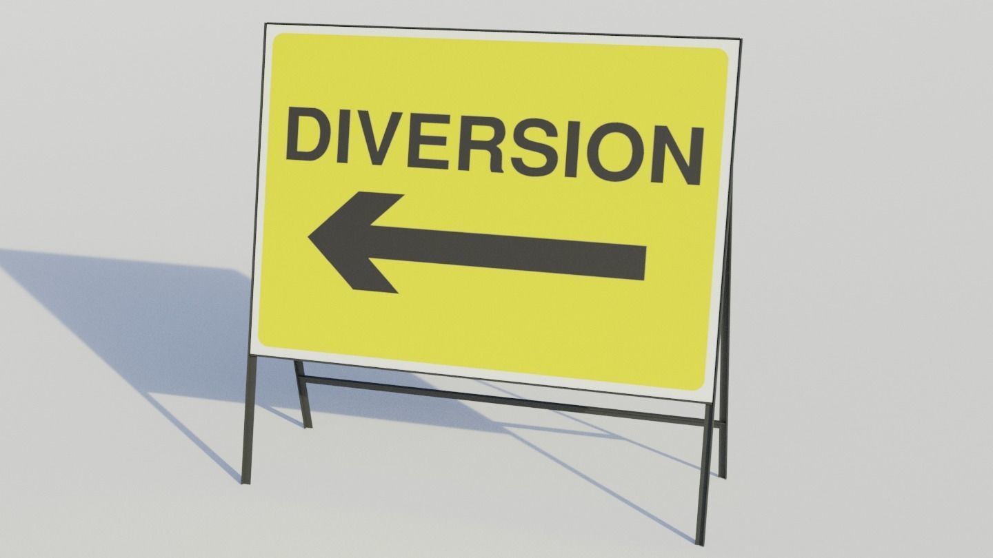 Temporary Traffic Sign - Low-poly PBR Low-poly 3D model_11