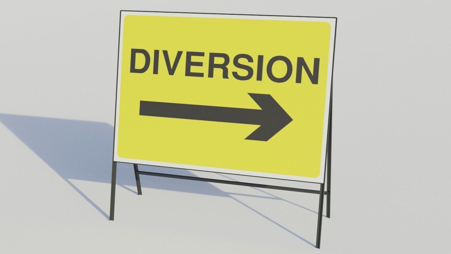 Temporary Traffic Sign - Low-poly PBR Low-poly 3D model_12