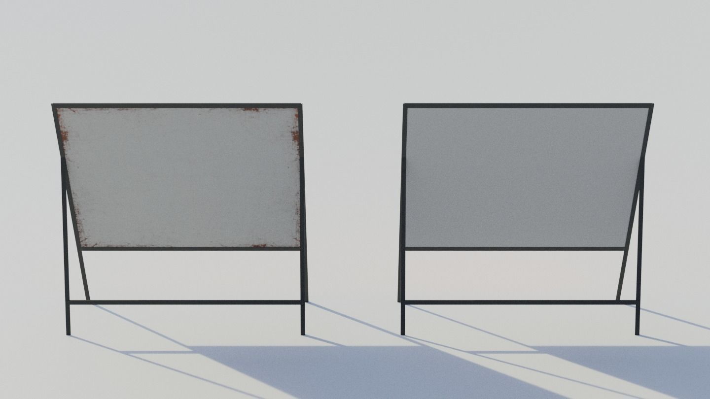 Temporary Traffic Sign - Low-poly PBR Low-poly 3D model_1