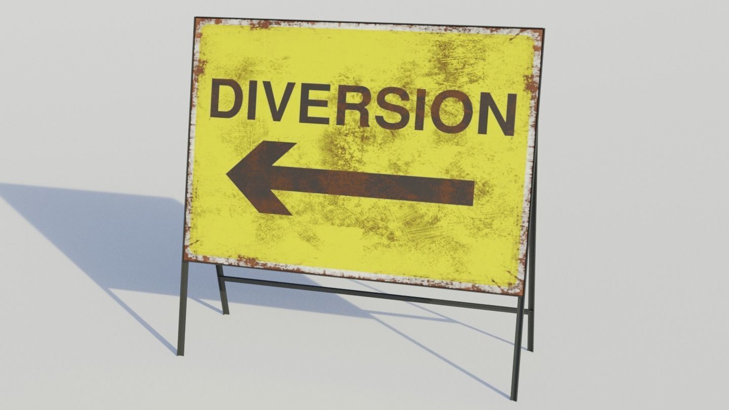 Temporary Traffic Sign - Low-poly PBR Low-poly 3D model_5
