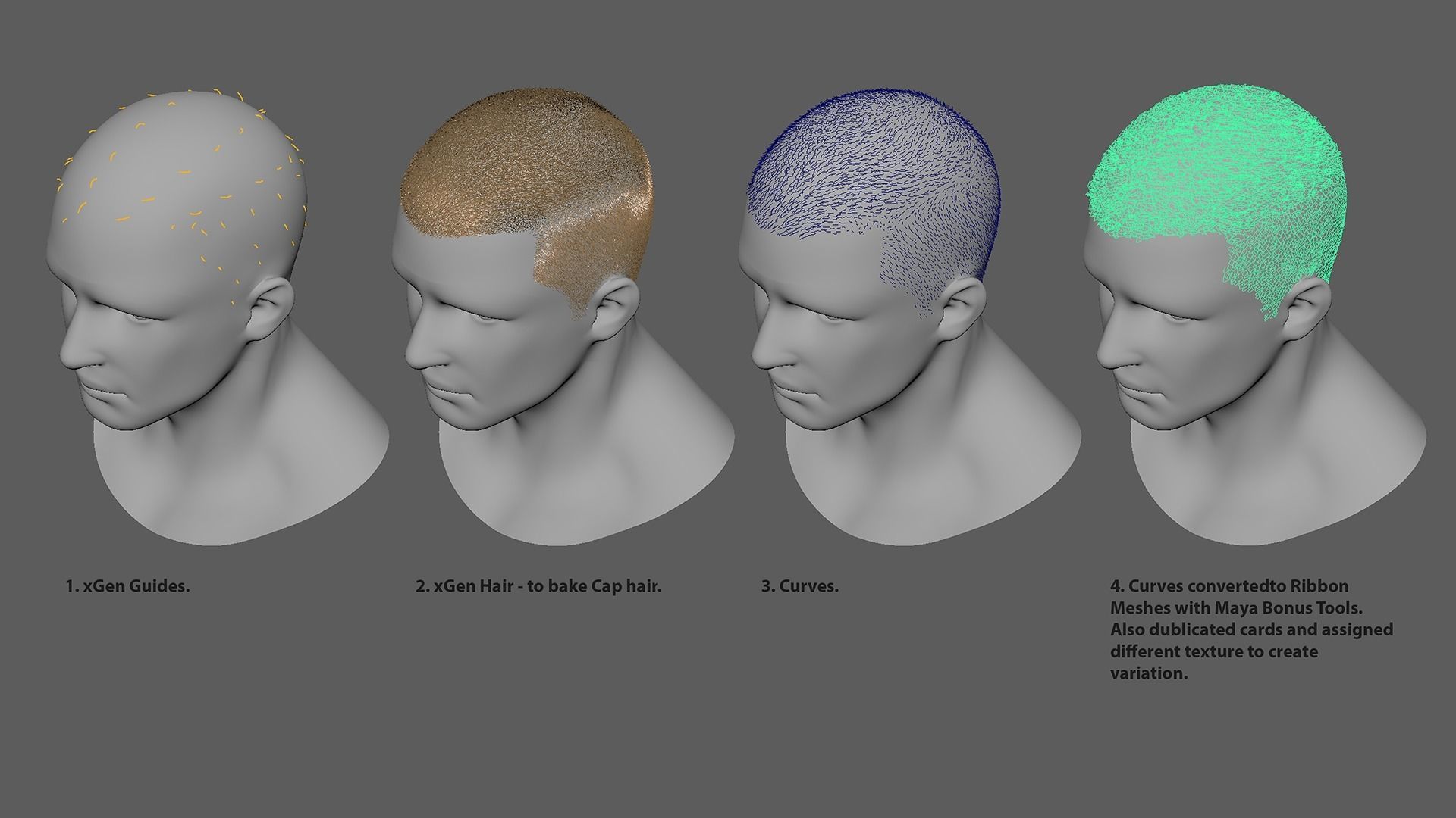 Realtime Male Hair - Short Haircut Low-poly 3D model_4