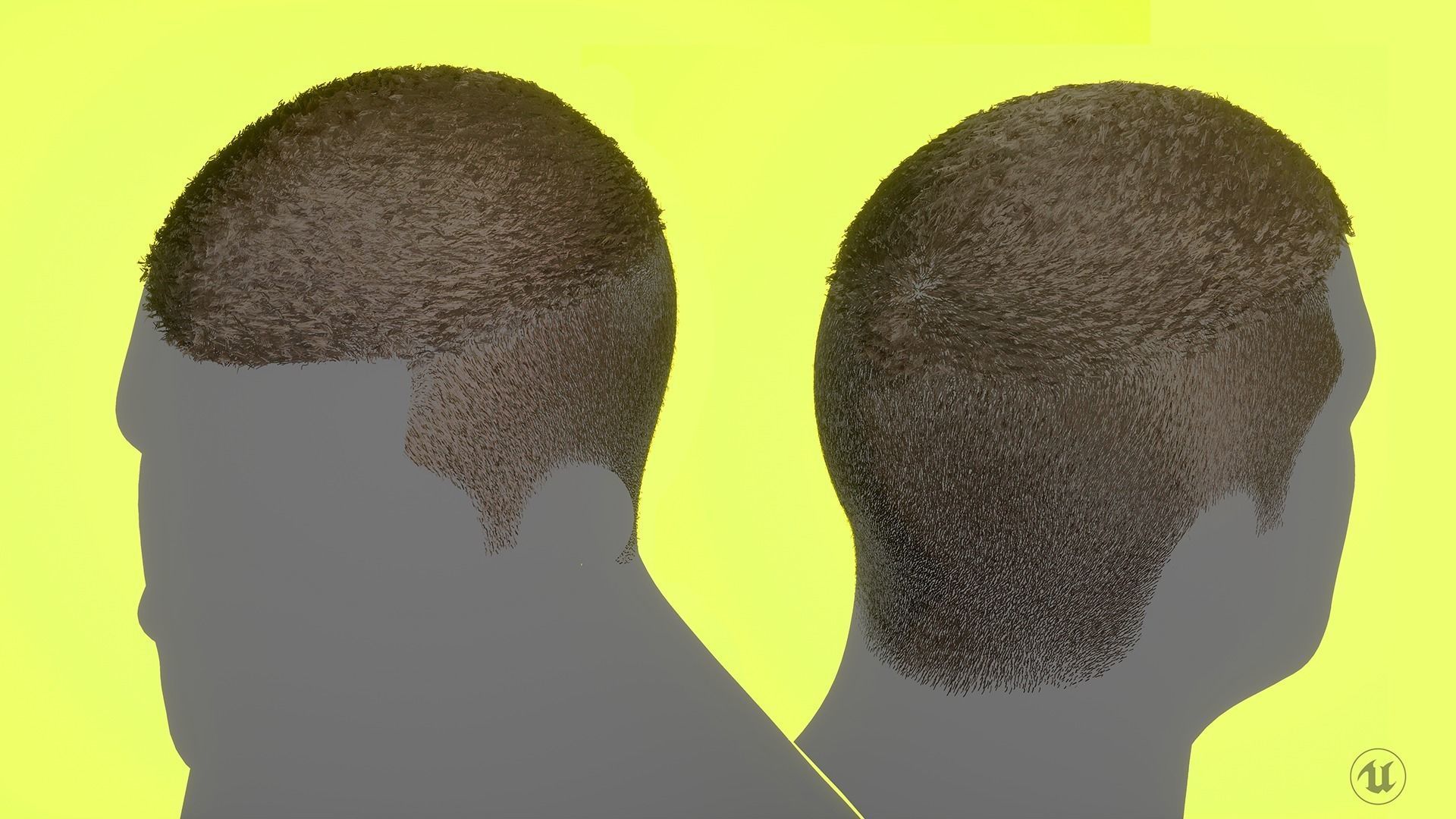 Realtime Male Hair - Short Haircut Low-poly 3D model_7