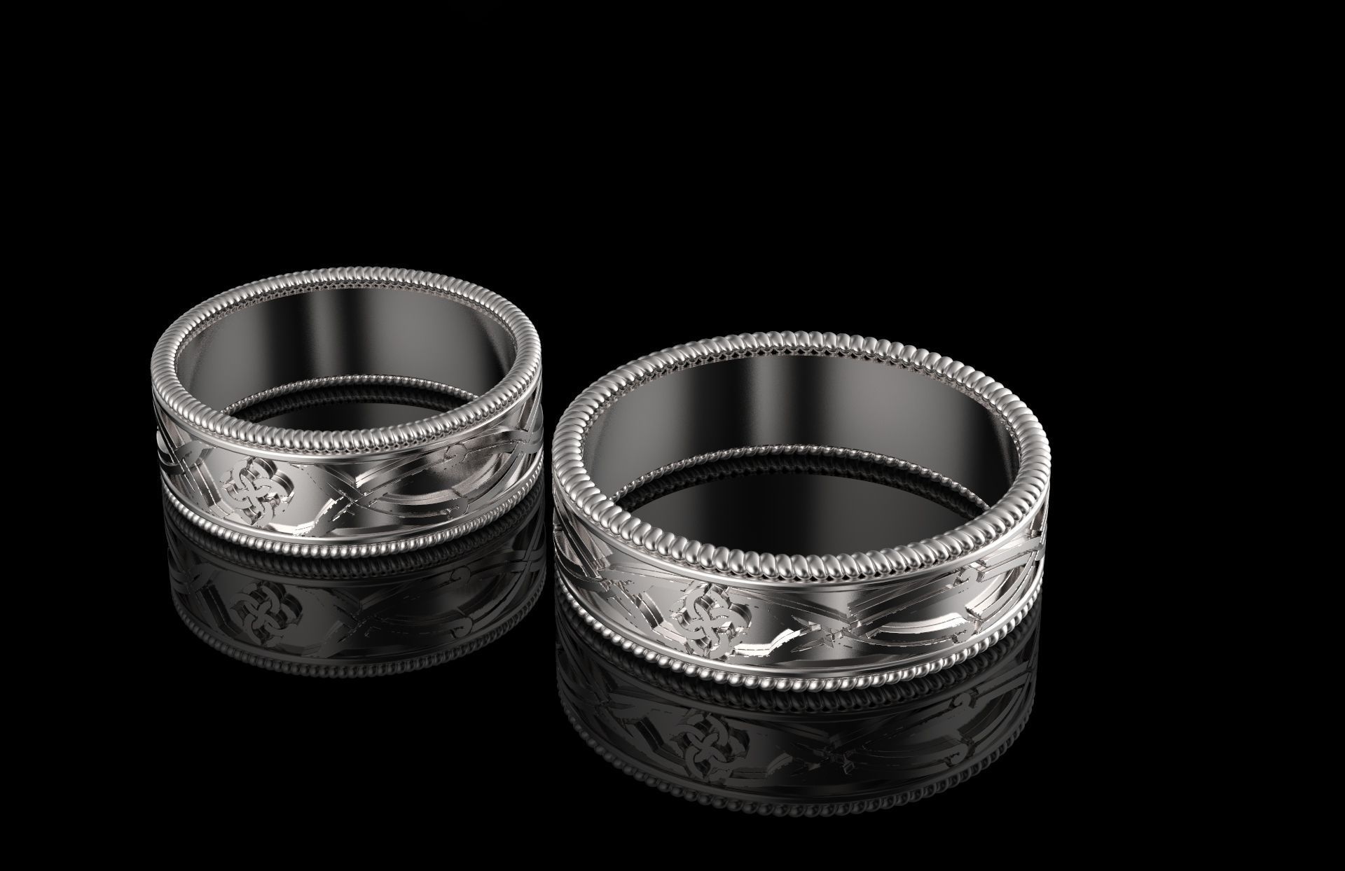 Wedding Rings 3D print model_4