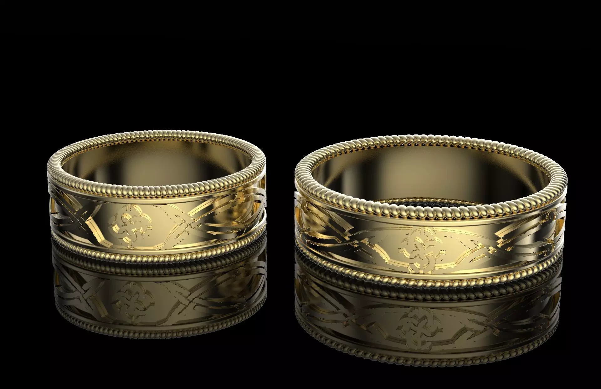 Wedding Rings 3D print model_0